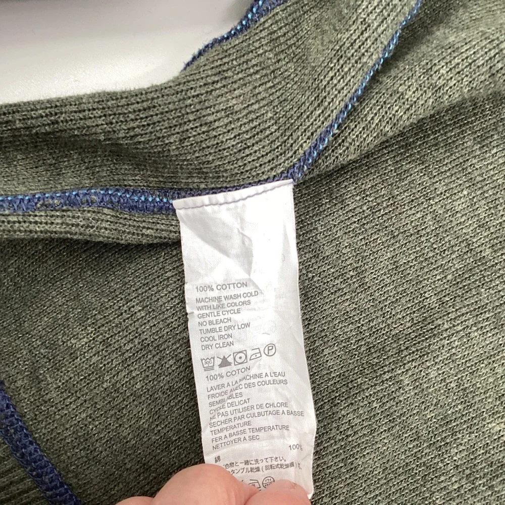 Tommy Bahama Reversible Quarter Zip Sweater Men XL Navy Blue Olive 100% Cotton